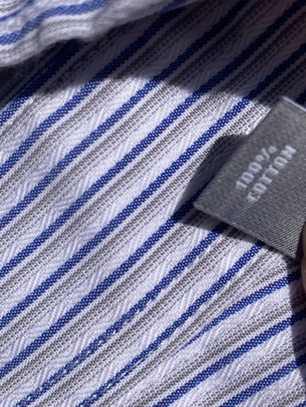 Michael Kors Men's 100% Cotton Blue White Grey Striped Button Down Shirt Large - Picture 5 of 17